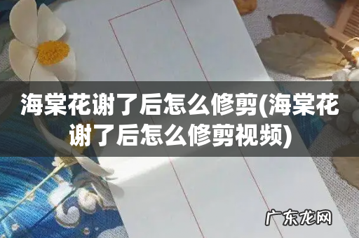 海棠花谢了后怎么修剪视频 海棠花谢了后怎么修剪