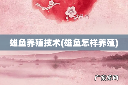 雄鱼怎样养殖 雄鱼养殖技术