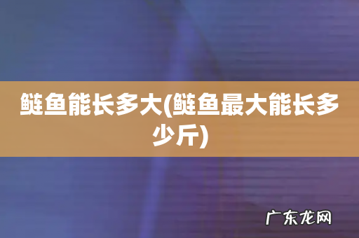 鲢鱼最大能长多少斤 鲢鱼能长多大
