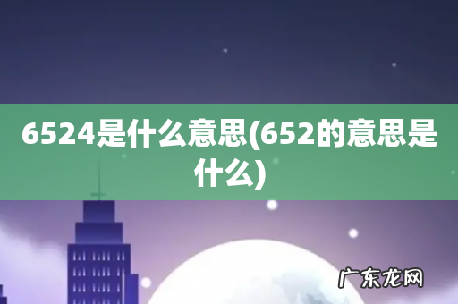 652的意思是什么 6524是什么意思