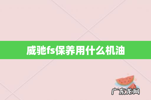 威驰fs保养用什么机油
