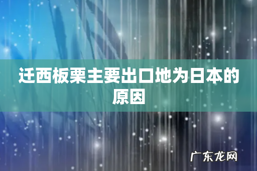 迁西板栗主要出口地为日本的原因