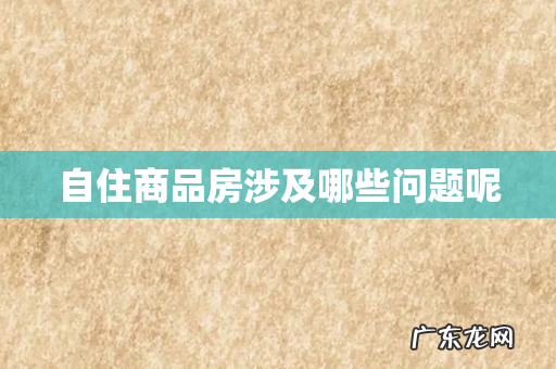 自住商品房涉及哪些问题呢