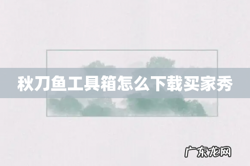 秋刀鱼工具箱怎么下载买家秀