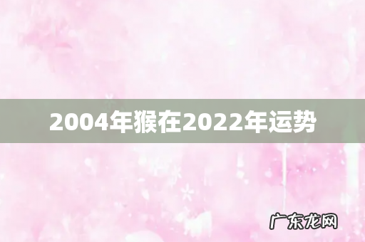 2004年猴在2022年运势