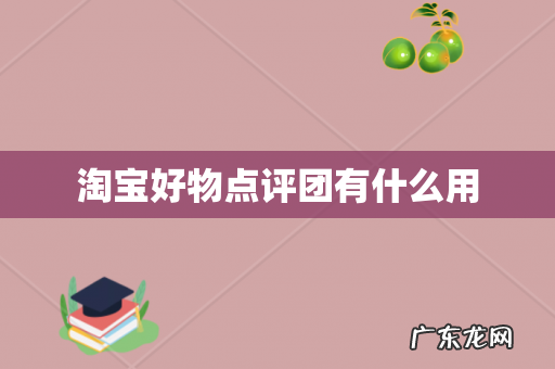 淘宝好物点评团有什么用