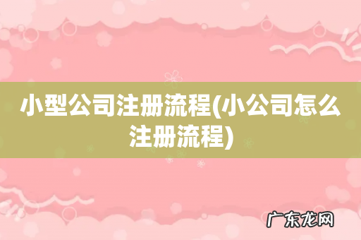 小公司怎么注册流程 小型公司注册流程