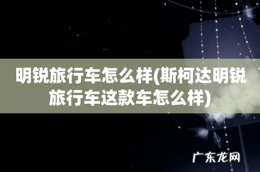 斯柯达明锐旅行车这款车怎么样 明锐旅行车怎么样