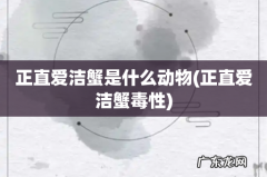 正直爱洁蟹毒性 正直爱洁蟹是什么动物