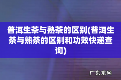 普洱生茶与熟茶的区别和功效快递查询 普洱生茶与熟茶的区别