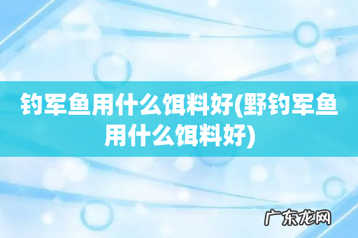 野钓军鱼用什么饵料好 钓军鱼用什么饵料好