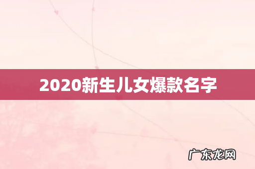 2020新生儿女爆款名字