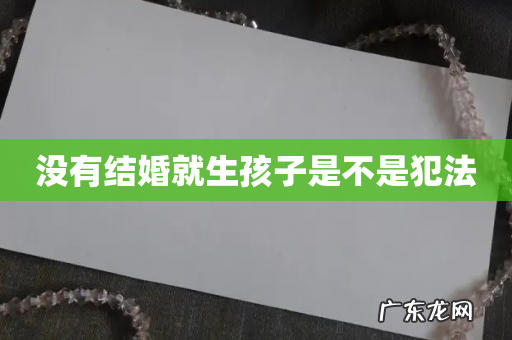没有结婚就生孩子是不是犯法