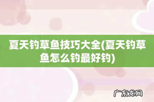 夏天钓草鱼怎么钓最好钓 夏天钓草鱼技巧大全