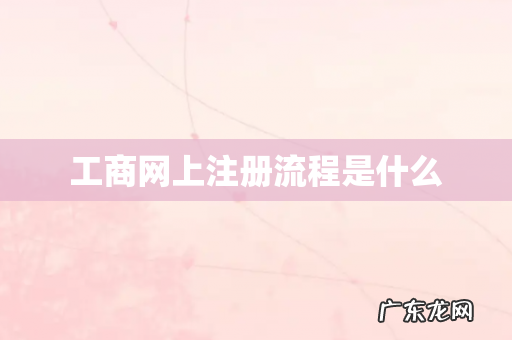 工商网上注册流程是什么