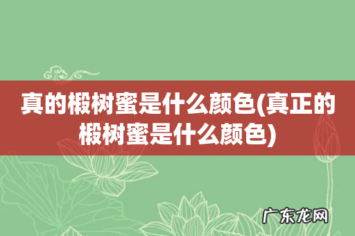 真正的椴树蜜是什么颜色 真的椴树蜜是什么颜色