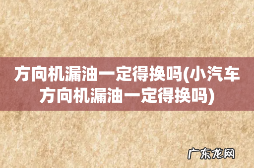 小汽车方向机漏油一定得换吗 方向机漏油一定得换吗