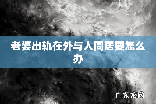 老婆出轨在外与人同居要怎么办