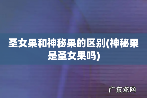 神秘果是圣女果吗 圣女果和神秘果的区别