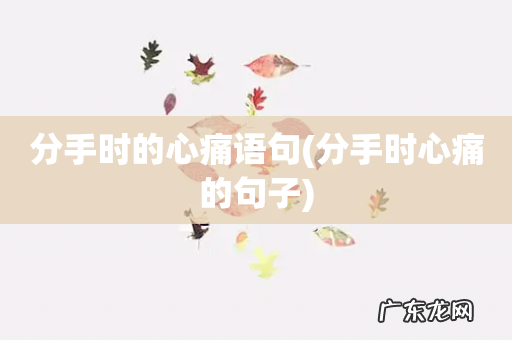 分手时心痛的句子 分手时的心痛语句