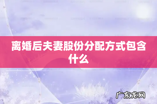 离婚后夫妻股份分配方式包含什么