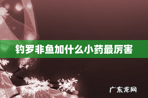 钓罗非鱼加什么小药最厉害