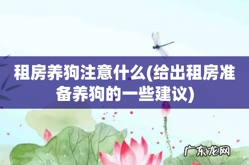 给出租房准备养狗的一些建议 租房养狗注意什么