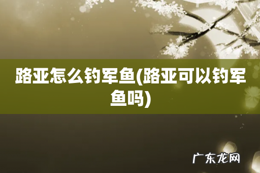 路亚可以钓军鱼吗 路亚怎么钓军鱼