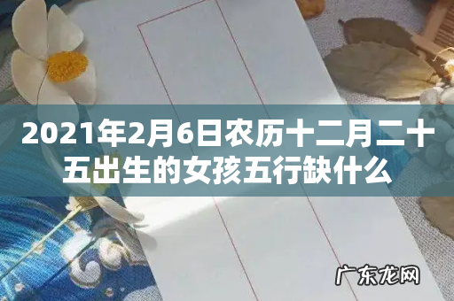 2021年2月6日农历十二月二十五出生的女孩五行缺什么