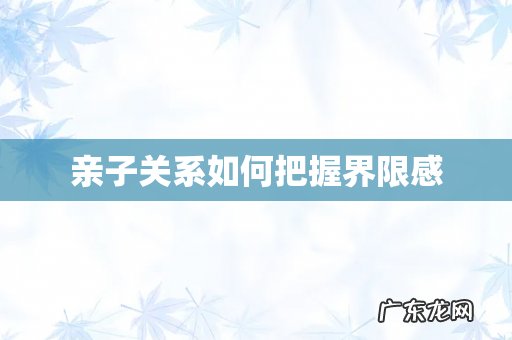 亲子关系如何把握界限感