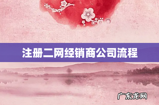 注册二网经销商公司流程