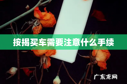 按揭买车需要注意什么手续