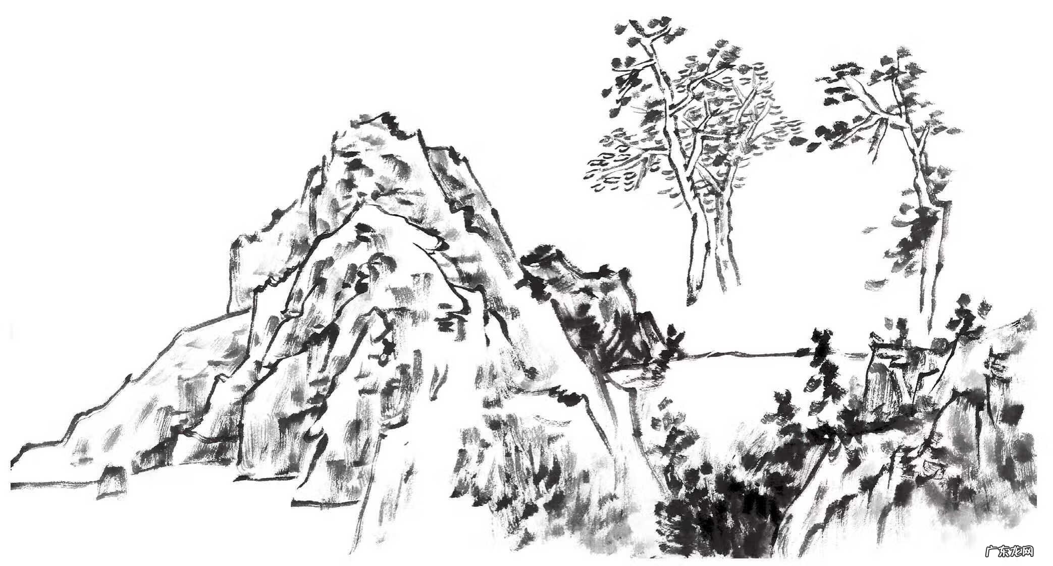 简单国画山水画教程 学国画山水教程