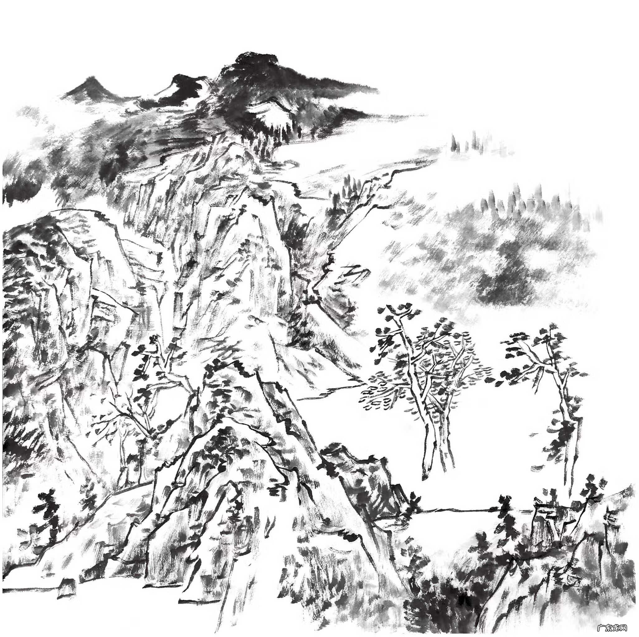 简单国画山水画教程 学国画山水教程