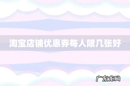 淘宝店铺优惠券每人限几张好