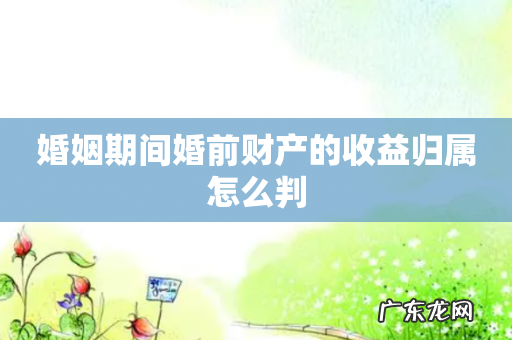 婚姻期间婚前财产的收益归属怎么判