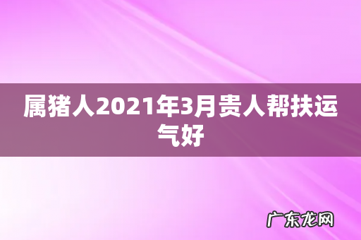 属猪人2021年3月贵人帮扶运气好