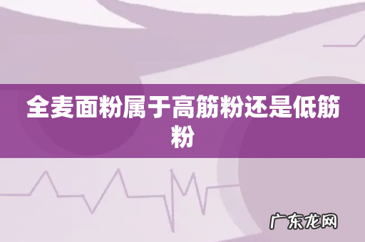 全麦面粉属于高筋粉还是低筋粉