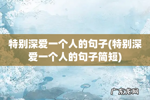 特别深爱一个人的句子简短 特别深爱一个人的句子