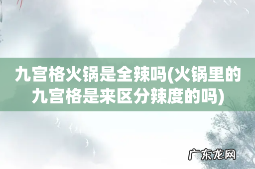 火锅里的九宫格是来区分辣度的吗 九宫格火锅是全辣吗