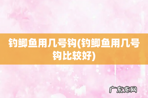 钓鲫鱼用几号钩比较好 钓鲫鱼用几号钩