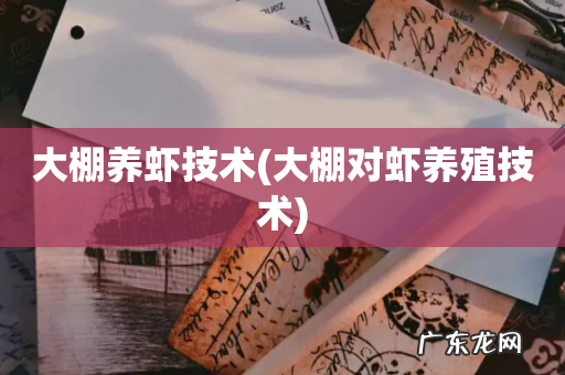 大棚对虾养殖技术 大棚养虾技术