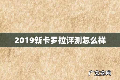 2019新卡罗拉评测怎么样