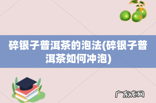 碎银子普洱茶如何冲泡 碎银子普洱茶的泡法