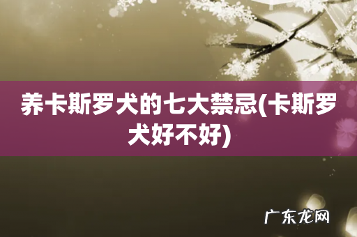 卡斯罗犬好不好 养卡斯罗犬的七大禁忌