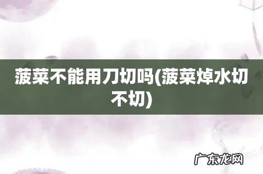 菠菜焯水切不切 菠菜不能用刀切吗