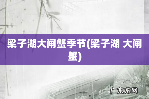 梁子湖 大闸蟹 梁子湖大闸蟹季节