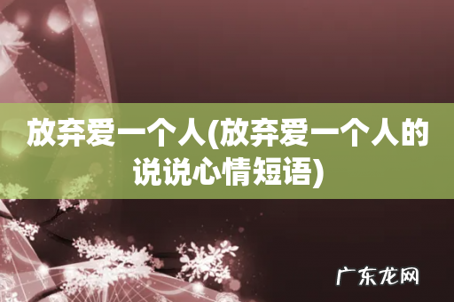 放弃爱一个人的说说心情短语 放弃爱一个人