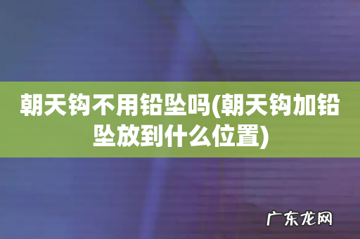 朝天钩加铅坠放到什么位置 朝天钩不用铅坠吗