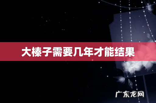 大榛子需要几年才能结果